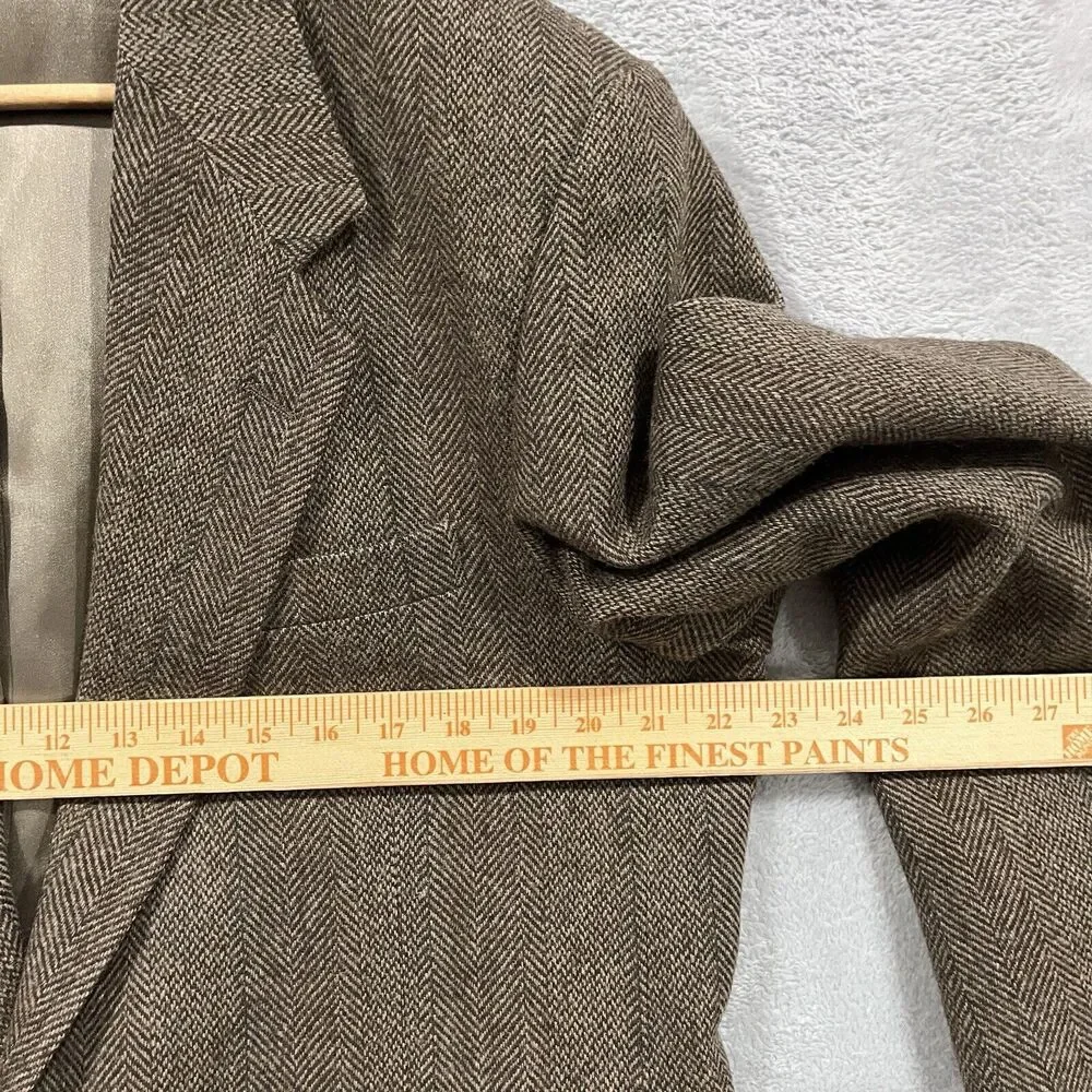 American Trend Sport 44 Coat Tweed‎ Lambswool Herringbone Blazer VTG